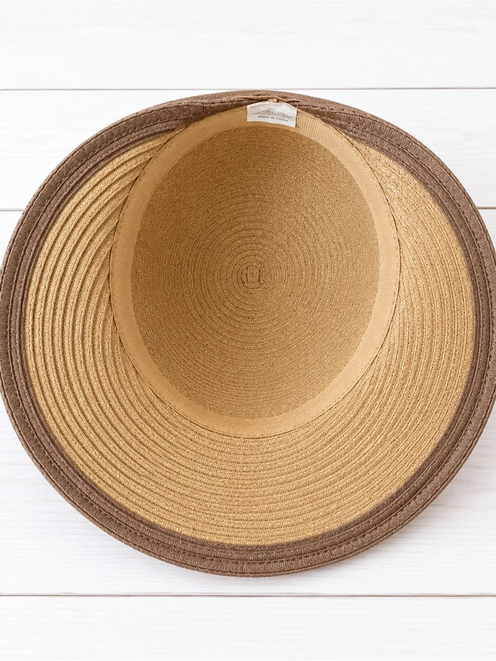 Women’s Wide Brim Straw Sun Hat One Size – Gold Chain Summer Beach Hat